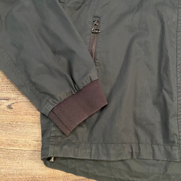 Lanvin Men's size Medium Gray / Green Silk and Viscose Hooded Windbreaker Jacket - Picture 2 of 8